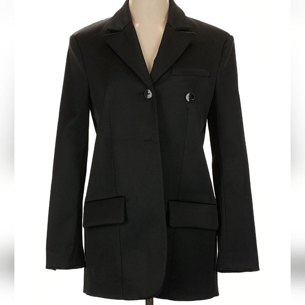 Zara Satin Blazer Black Size XS - Picture 14 of 16
